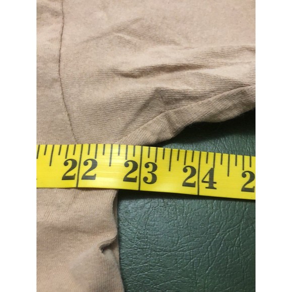 Vintage 90s Light Brown Crew Neck Tee w/ Embroidered Design on Front SZ XL - Picture 7 of 8